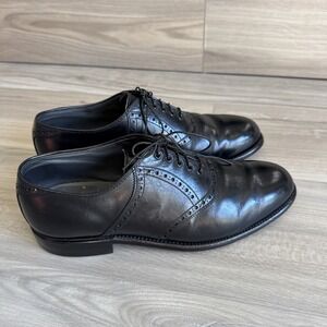 FootJoy Black Leather Lace Up Vintage Oxford Shoes Size 10‎ E Wide Made In USA